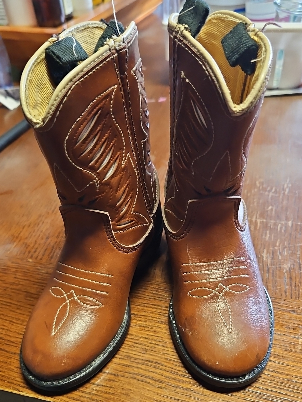 Boot Barn Brown Leather Western Cowboy Boots for Toddler